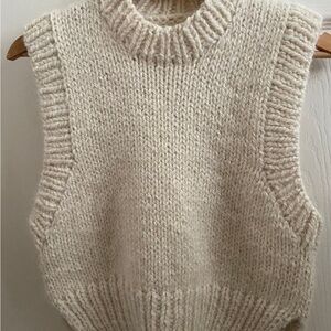Chunky Knit Cream Sweater Vest